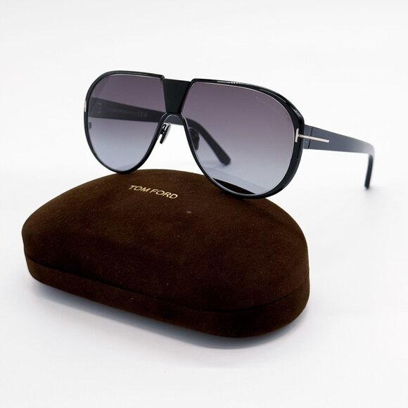 NEW TOM FORD SUNGLASSES VINCENZO TF1072 01B BLACK UNISEX EYEWEAR FT1072/S 01B main image 5